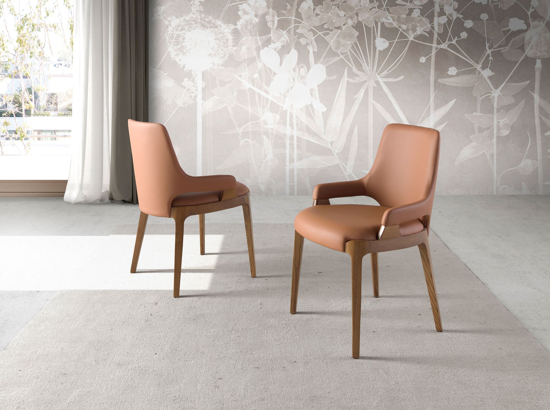 Sedia in similpelle marrone