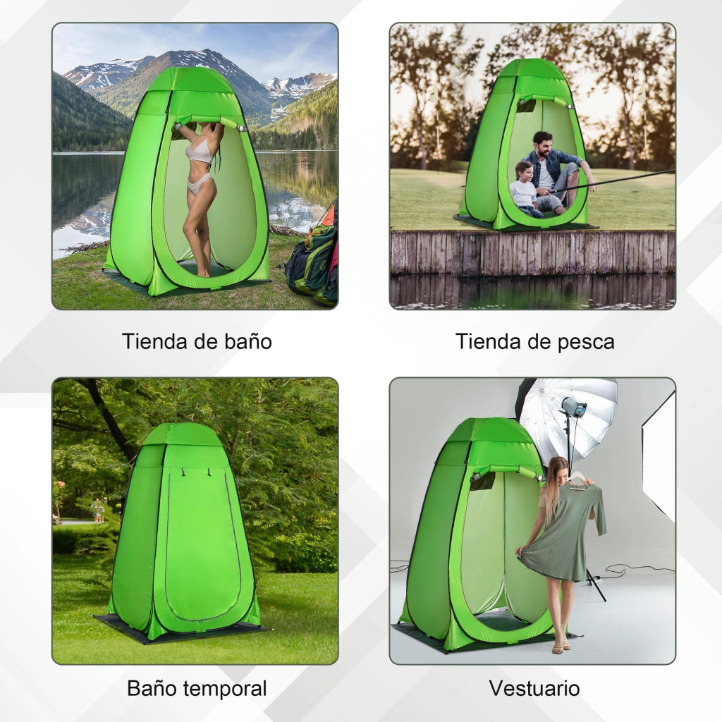 Cabina Doccia Portatile con Tenda e Custodia ¨C zephmum ¨C 126x124x189 cm Verde