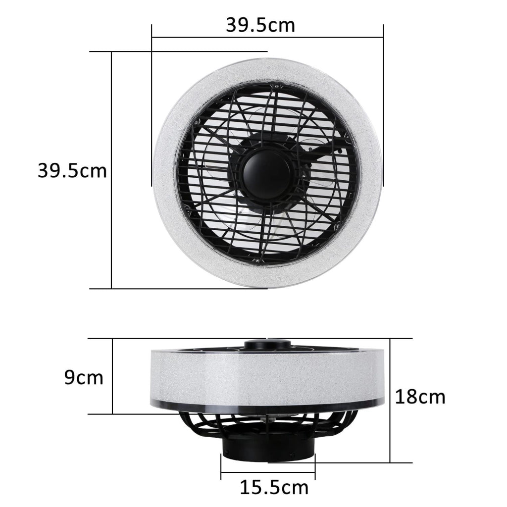 ZMH Ventilatore a Soffitto con Luce LED 40cm Moderno Telecomando Timer Dimmabile Silenzioso per Camera Soggiorno