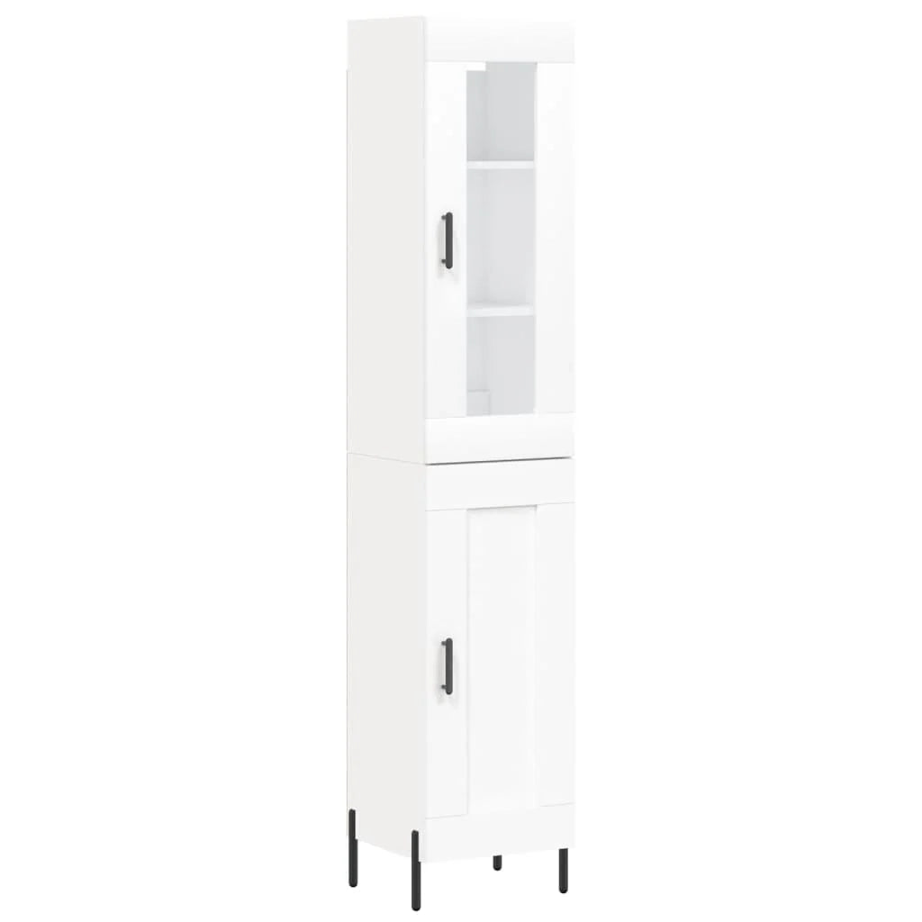 Buffet credenza cassettiera mobiletto mobile contenitore organizer cucina soggiorno salotto alto 34,5 x 34 x 180 cm legno ingegnerizzato bianco 02_0032373