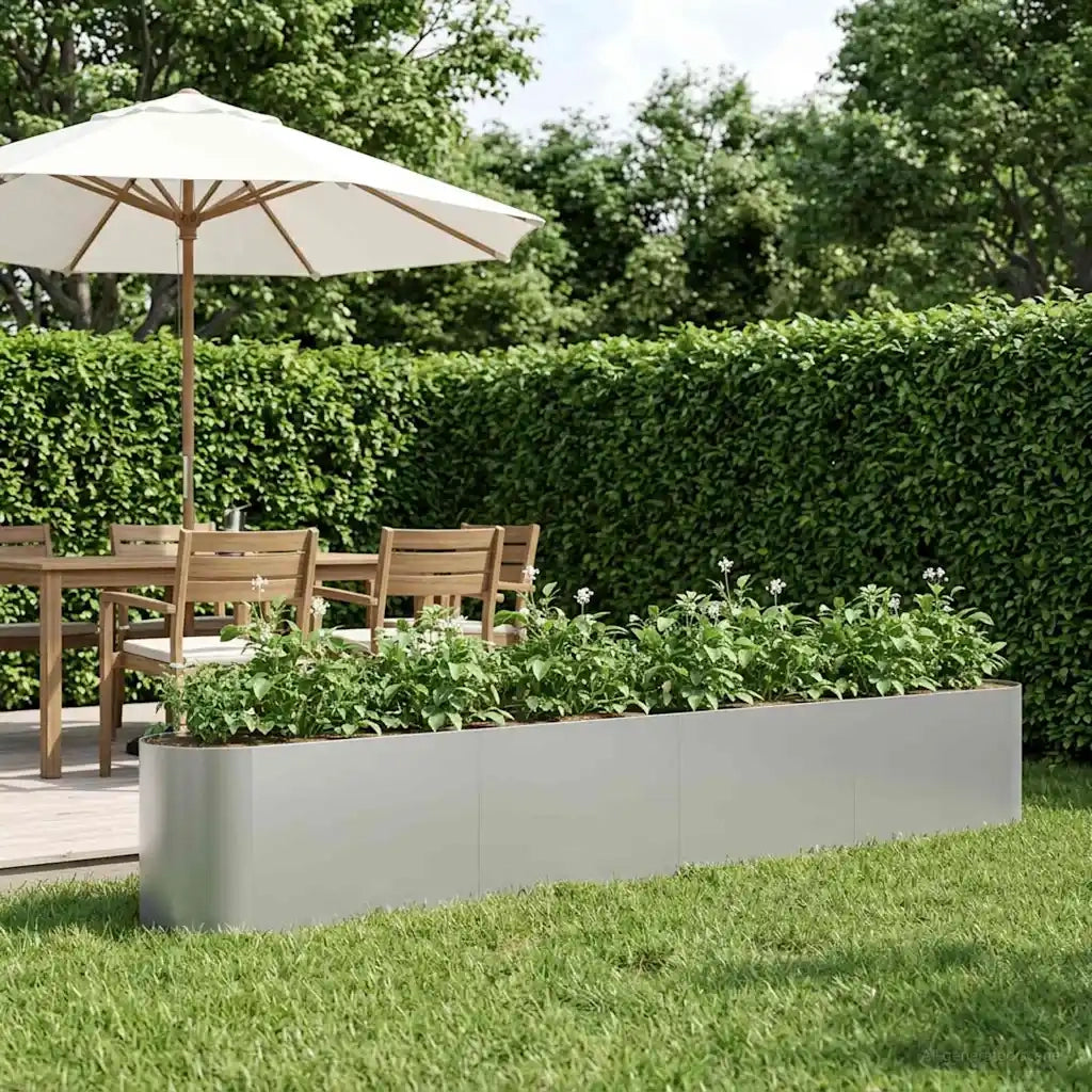 Letto rialzato da giardino Acciaio zincato 360 x 40 x 40 cm 8011710