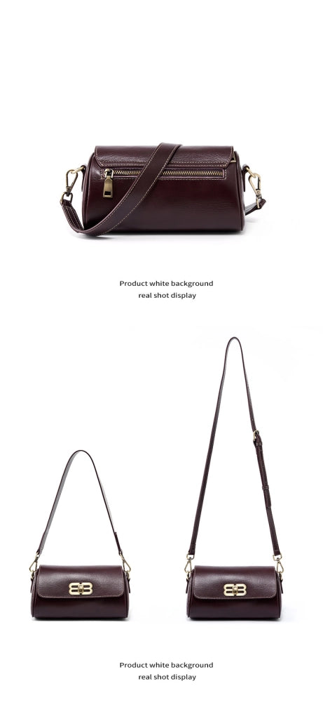 Borsa da donna in vera pelle marrone
