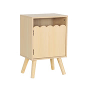 Comodino per bambini decorazione legno 1 anta, marrone naturale