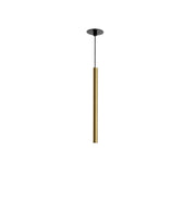 Lampada a Sospensione LED Thalassia SP/I - Singola 7W 3000K 398lm Fascio 18° Finitura Oro con Rosone Nero - Gealuce - Alluminio Moderno