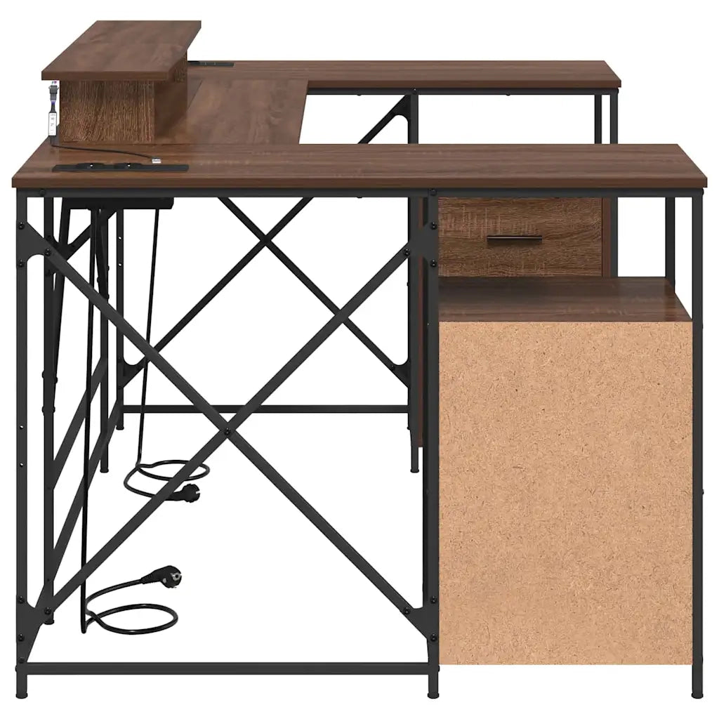 vidaXL Scrivania Rovere marrone 182 x 101 x 87.5 cm Legno multistrato