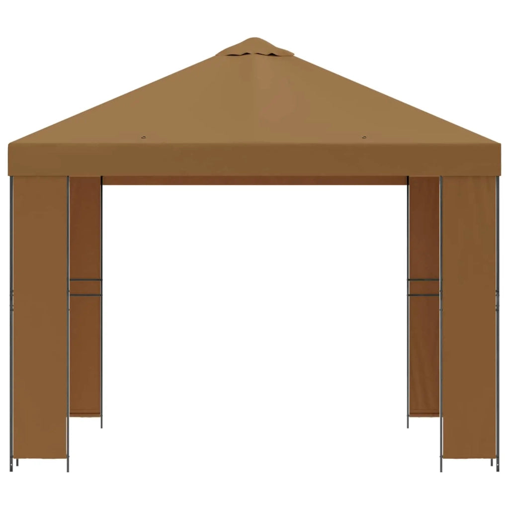 Gazebo 3 x 3 m Beige Poliestere e Acciaio 190 900349