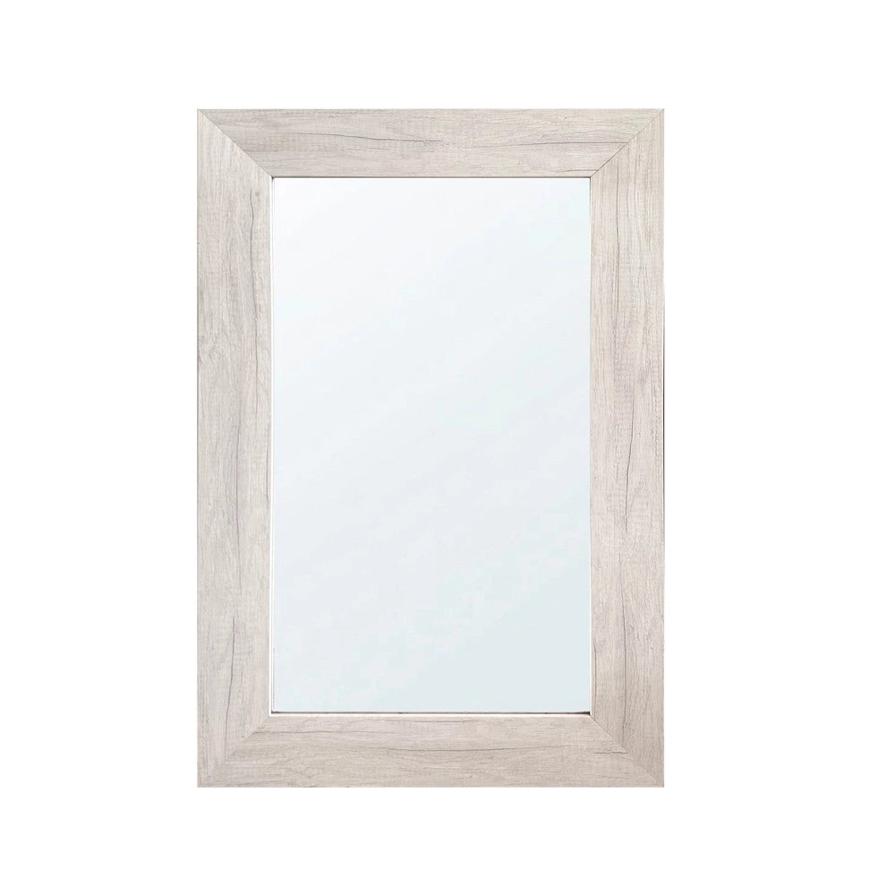 Specchiera Loto rettangolare con cornice quercia bianco 102x65 cm.