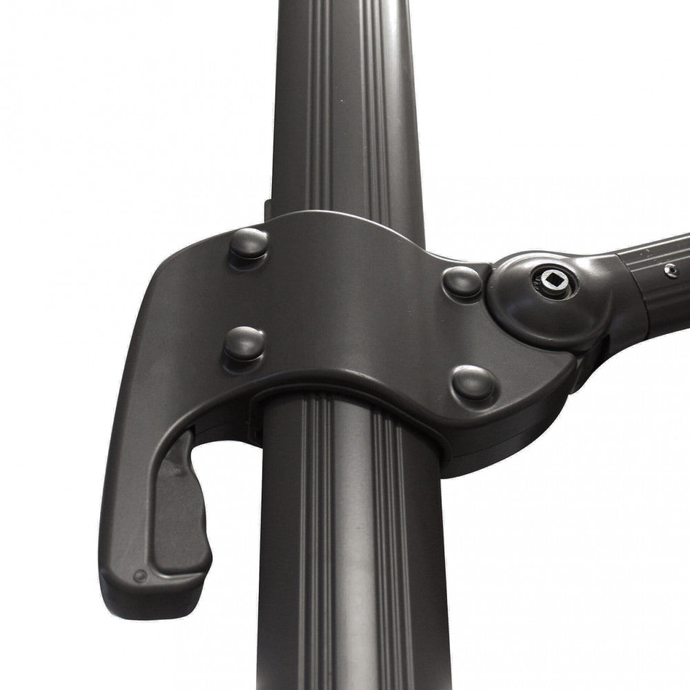 Ombrellone da Giardino Nettuno Lux Decentrato 3x3 m in Alluminio Nero Telo Tortora