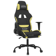 Sedia da Gaming | Sedia da e-sports con Poggiapiedi Nero e Verde Chiaro in Tessuto