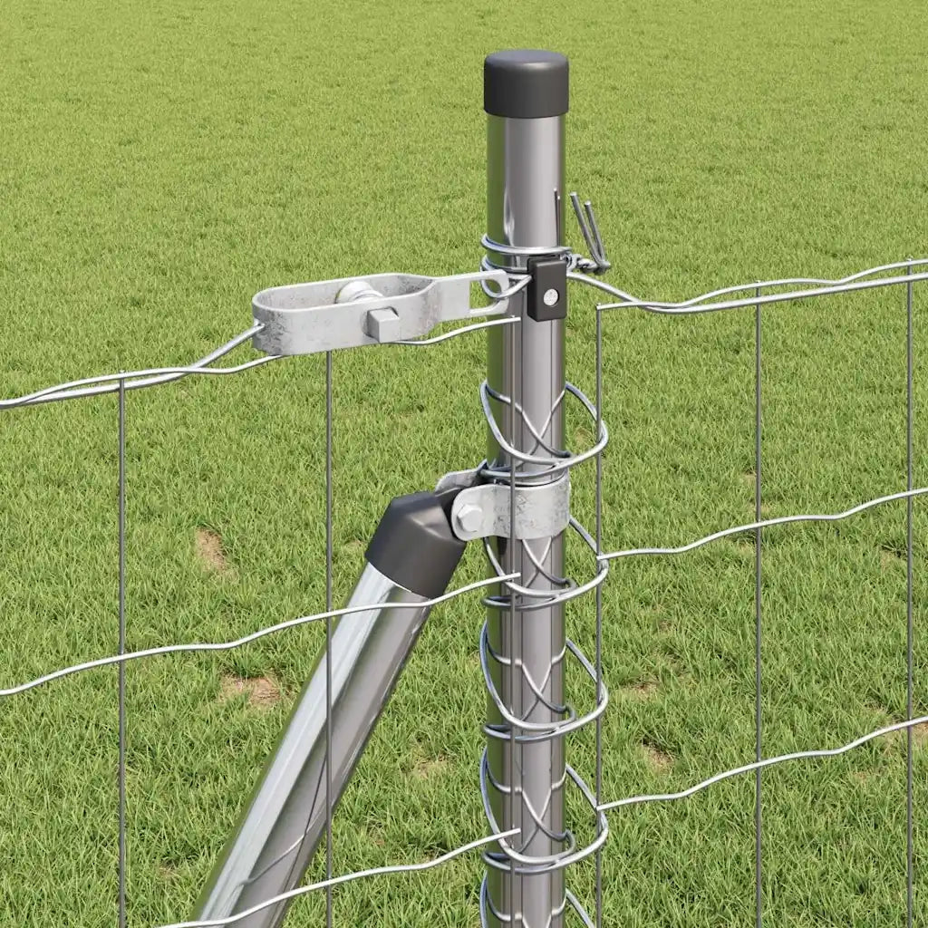 Recinzione da Giardino | Recinzione con Posto Argento 1 x 25 m Acciaio