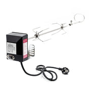 Girarrosto da barbecue 82 cm 230 V, Spiedo in acciaio inox con 2 forchettoni carne