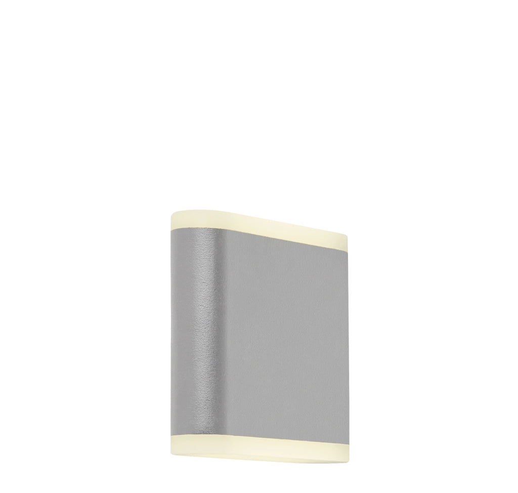 Applique Esterno Stratford Alluminio Grigio Policarbonato Bianco Led 7,74W 4000K