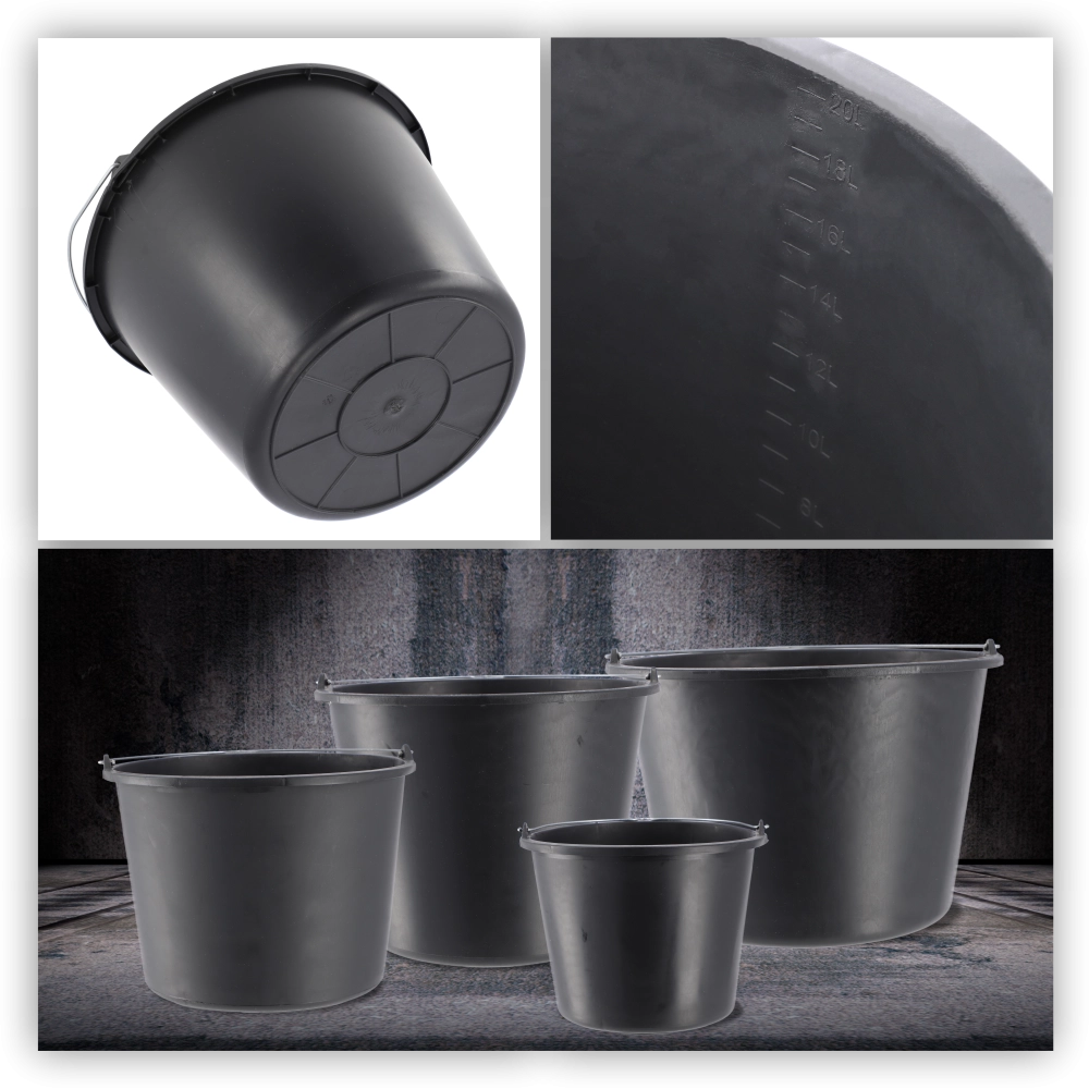 Secchio da costruzione KADAX 20 litri, secchi in plastica resistenti per uso domestico e giardinaggio, confezione da 3 pezzi.