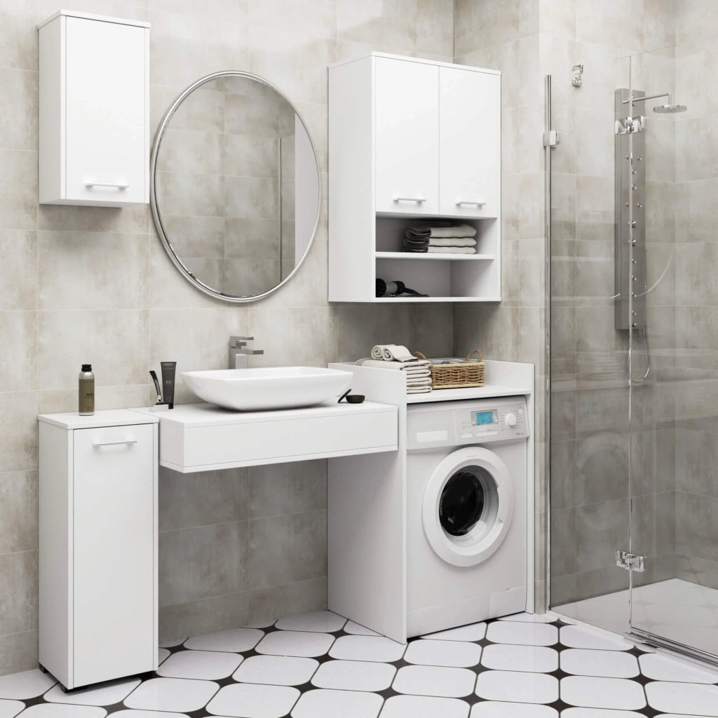 Mobile bagno sospeso AKORD FIN W64 H934 Bianco 2 ante 64x94x30 cm