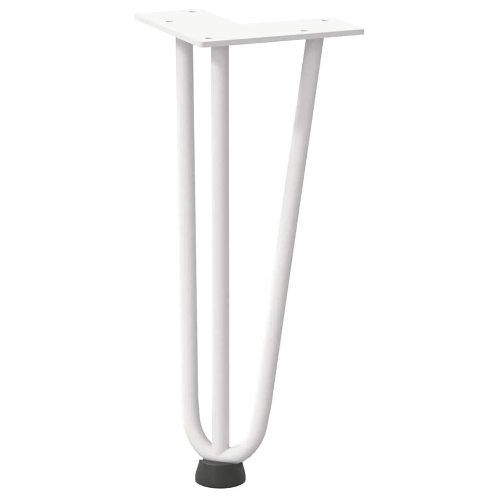 Set di 4 gambe a forcina per tavolino 30 x 12 x 12 cm con piedini regolabili design moderno in acciaio bianco 02_0056736