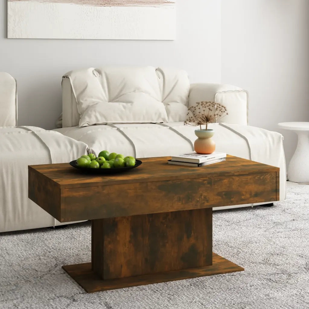 Tavolino da Salotto Rovere Fumo 96x50x45cm in Legno Multistrato 815834