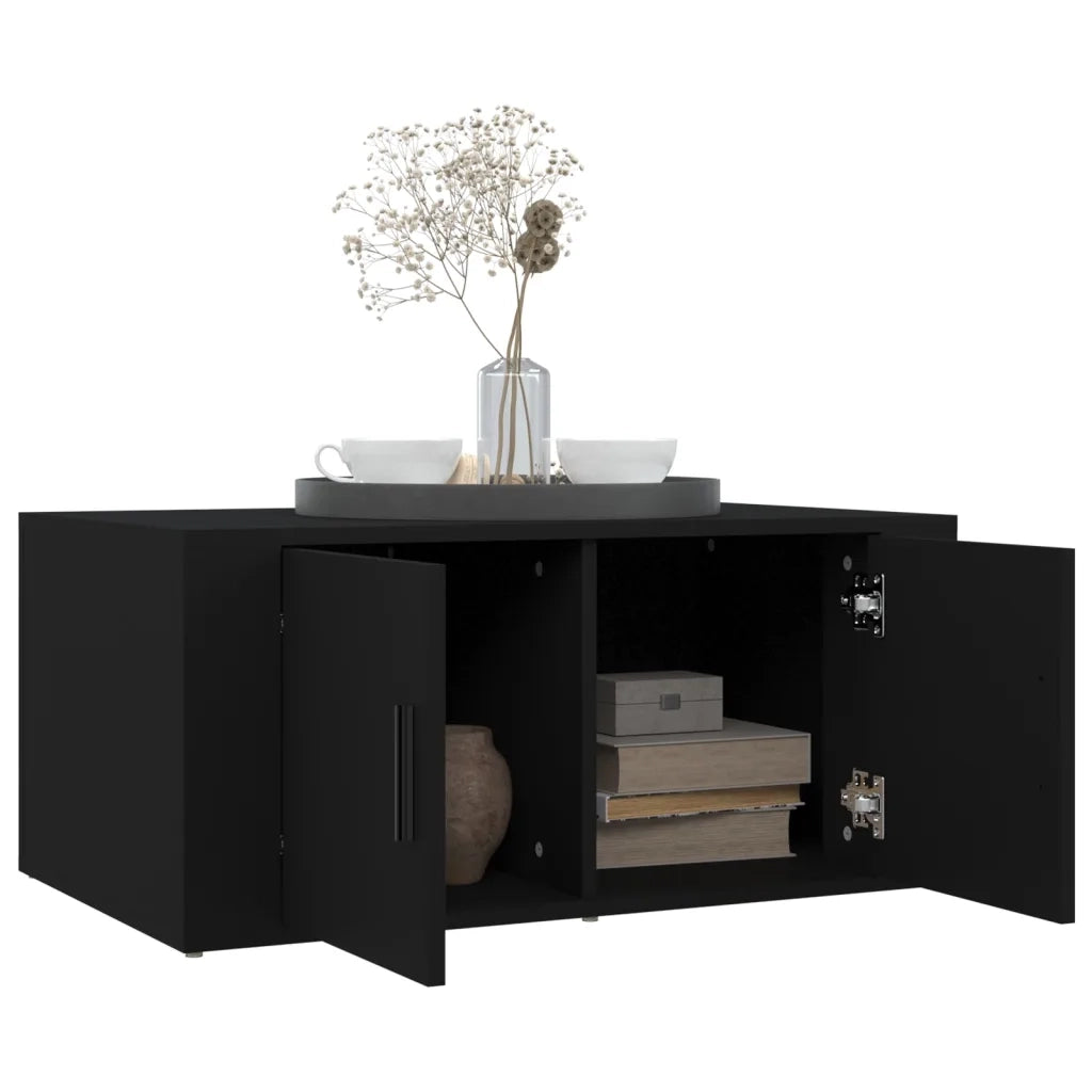 Tavolino da Salotto Nero 80x50x36 cm in Legno Multistrato 816513