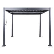 Pergola in metallo nero con struttura ombreggiante in alluminio 310 x 310 cm Padiglione da giardino moderno e industriale
