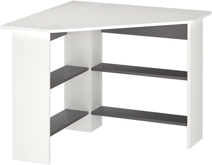 Scrivania angolare Arion, Bianco, 90 x 90 cm, per un utilizzo efficiente dello spazio con vani aperti