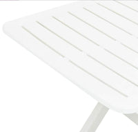 Tavolo Plastica Pieghevole 79x72cm Effetto Legno da Interno E da Giardino colore bianco Tomaino 