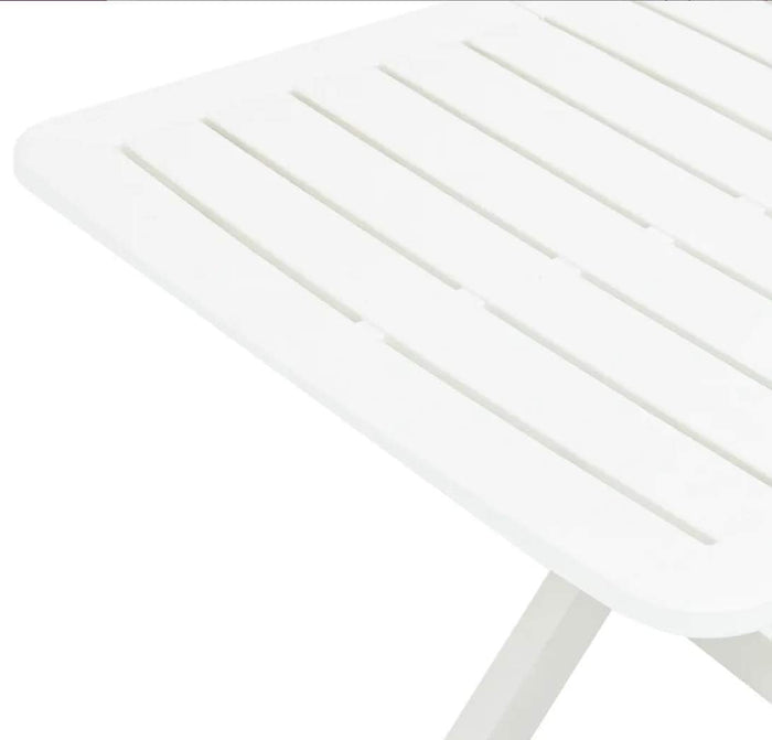 Tavolo Plastica Pieghevole 79x72cm Effetto Legno da Interno E da Giardino colore bianco Tomaino 