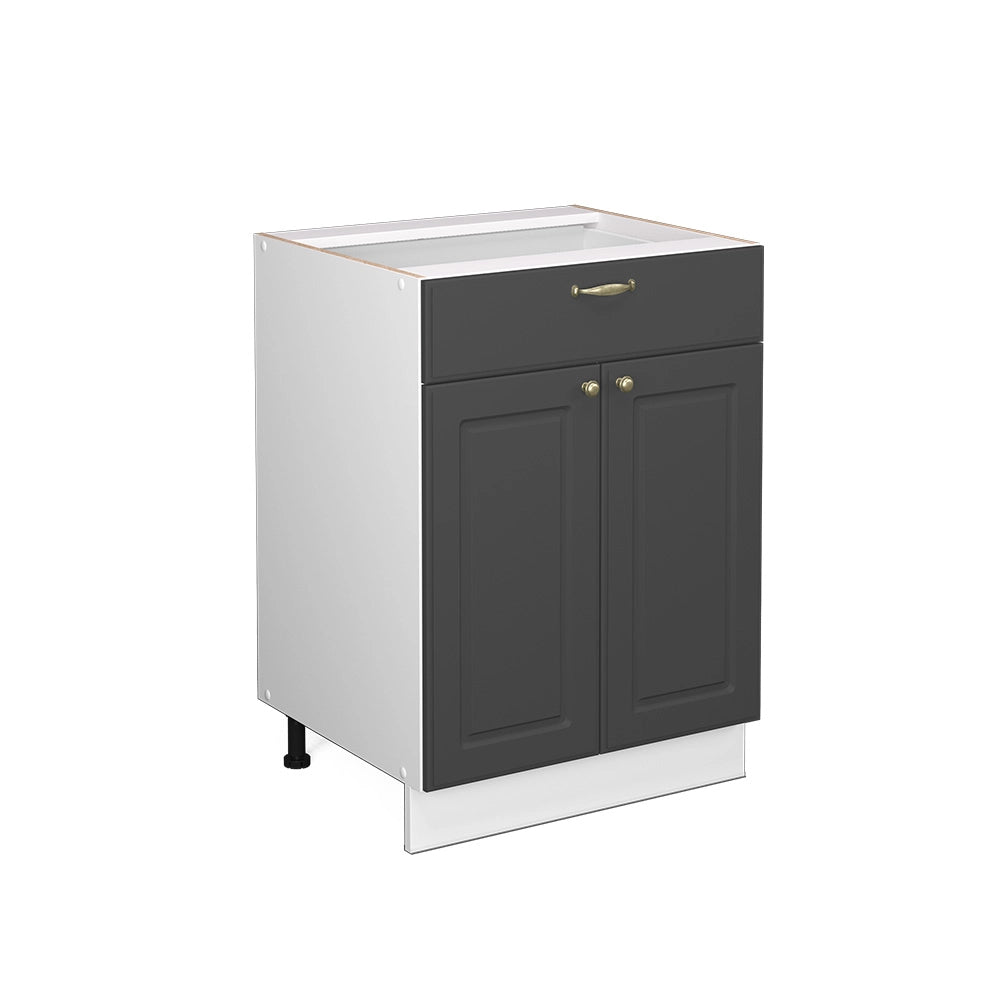Vicco Mobiletto base per cucina Antracite-oro 60 cm con cassetto, senza piano di lavoro