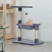 TIRAGRAFFI GATTO Con amaca 50x36x70 cm Grigio in peluche