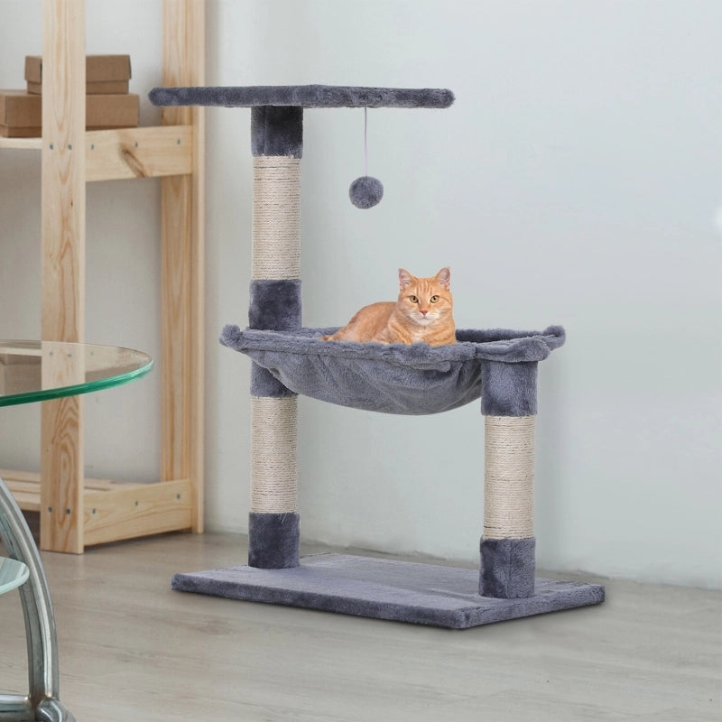 TIRAGRAFFI GATTO Con amaca 50x36x70 cm Grigio in peluche