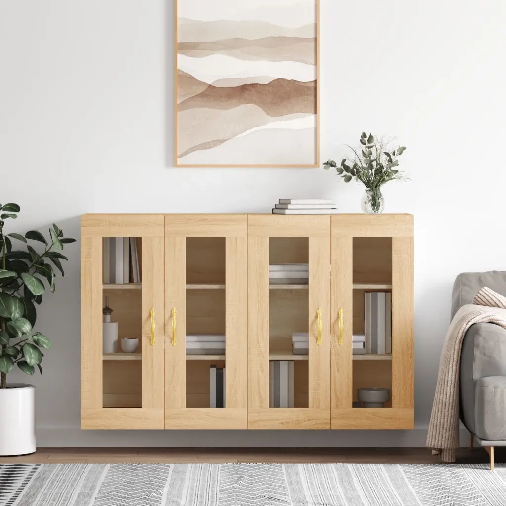 Armadietti a Parete 2 pz Rovere Sonoma in Legno Multistrato CFW5558038