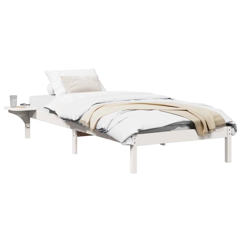 Struttura del letto Bianco 100 x 200 cm Pino massello 873203