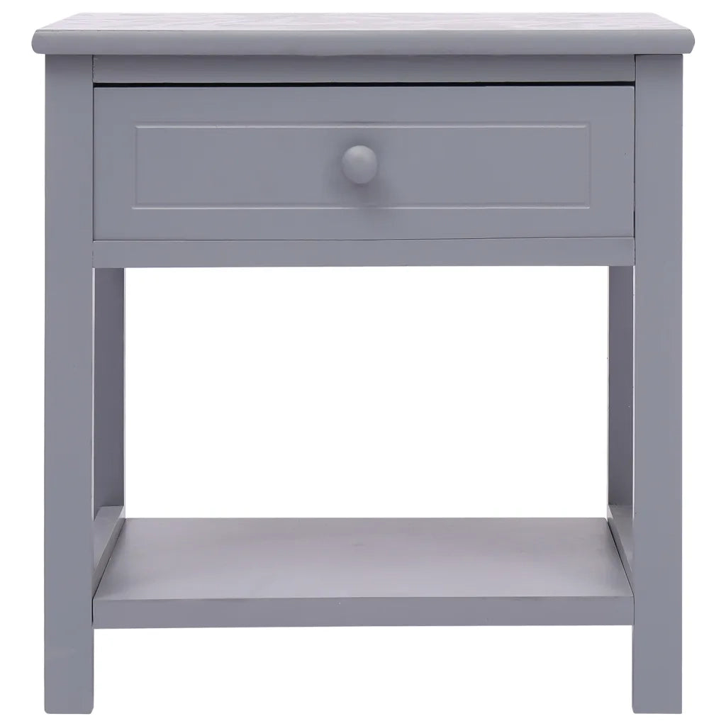 Comodini 2pz Grigi 40x29x42 cm in Legno di Paulonia 284051