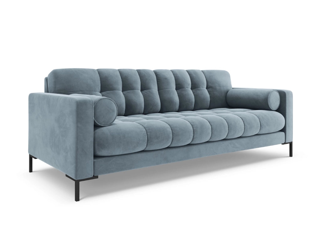 Cosmopolitan Design - Divano "Bali" 4 posti in velluto azzurro 