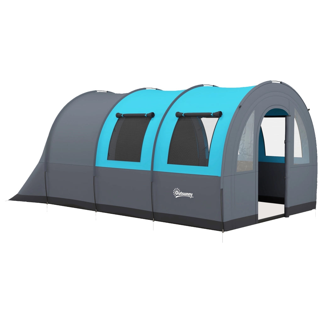Tenda da campeggio 6 posti familiare con zone separate impermeabile ¨C zephmum ¨C Grigio/Blu