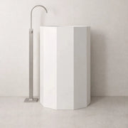 Lavabo da centro stanza erik in artificial stone free standing bianco opaco *** confezione 1