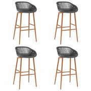 Sedie da Bar 4 pz Grigie 248166