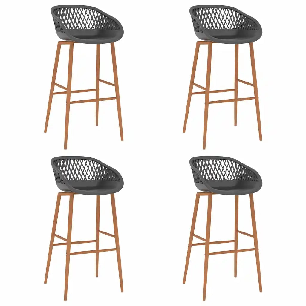 Sedie da Bar 4 pz Grigie 248166