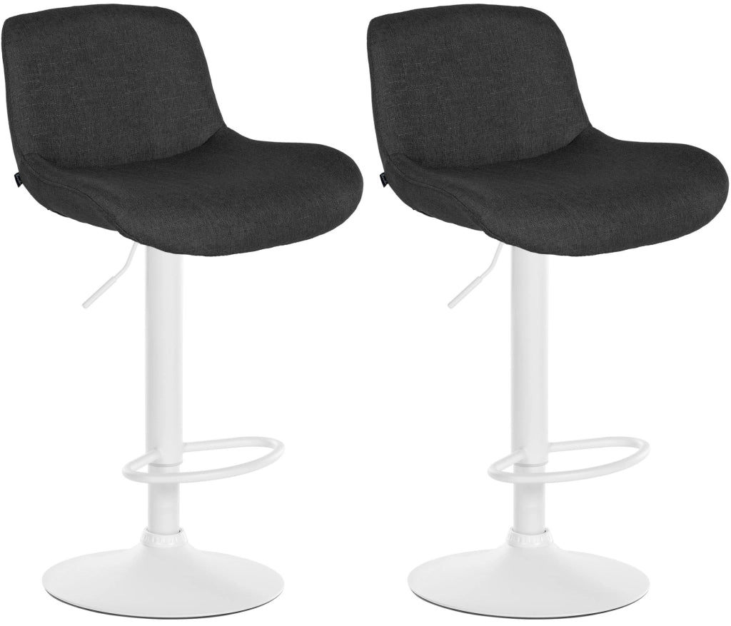 Set di 2 sgabelli da bar Solon tessuto bianco 5