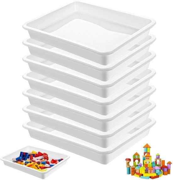 Piatto di servizio in plastica per snack - 20 pezzi - Reutilizzabile - Bianco - Adatto per costruzioni in legno