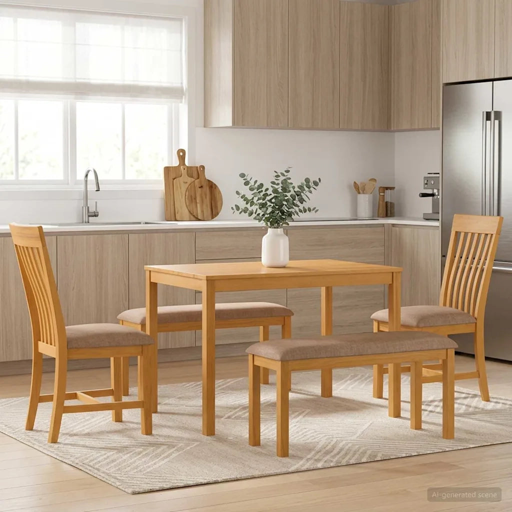 Set da pranzo 5 pz Grigio Legno di Quercia Massello 3430284