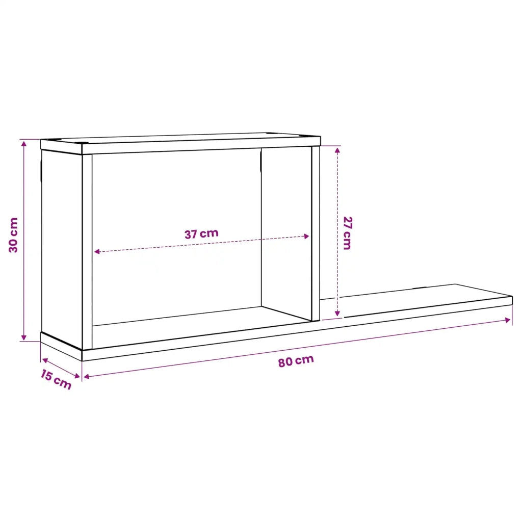 Scaffali flottanti Legno antico 80 x 15 x 30 cm 8012328