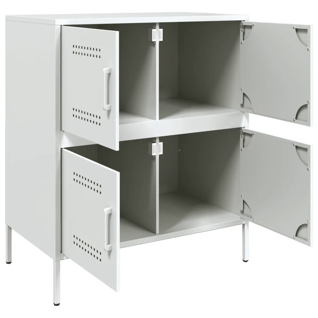 Credenza-Buffet-Armadio da cucina Bianca 68x39x79 cm in Acciaio 342161