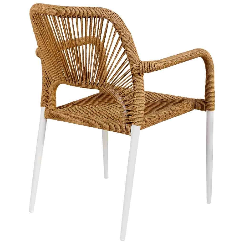 Sedia in rattan sintetico beige 57x63x80,5