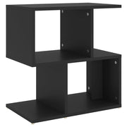 Comodino-Tavolino da notte Nero 50x30x51,5 cm in Legno Multistrato