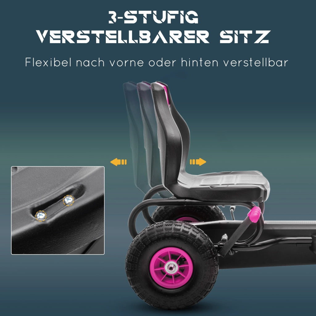 Go-Kart per Bambini con Pedali ¨C zephmum ¨C Rosa e Nero 121x58x61 cm