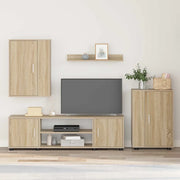 Set mobile TV 4 pz-Set di 4 Credenza per TV Rovere Sonoma Legno multistrato