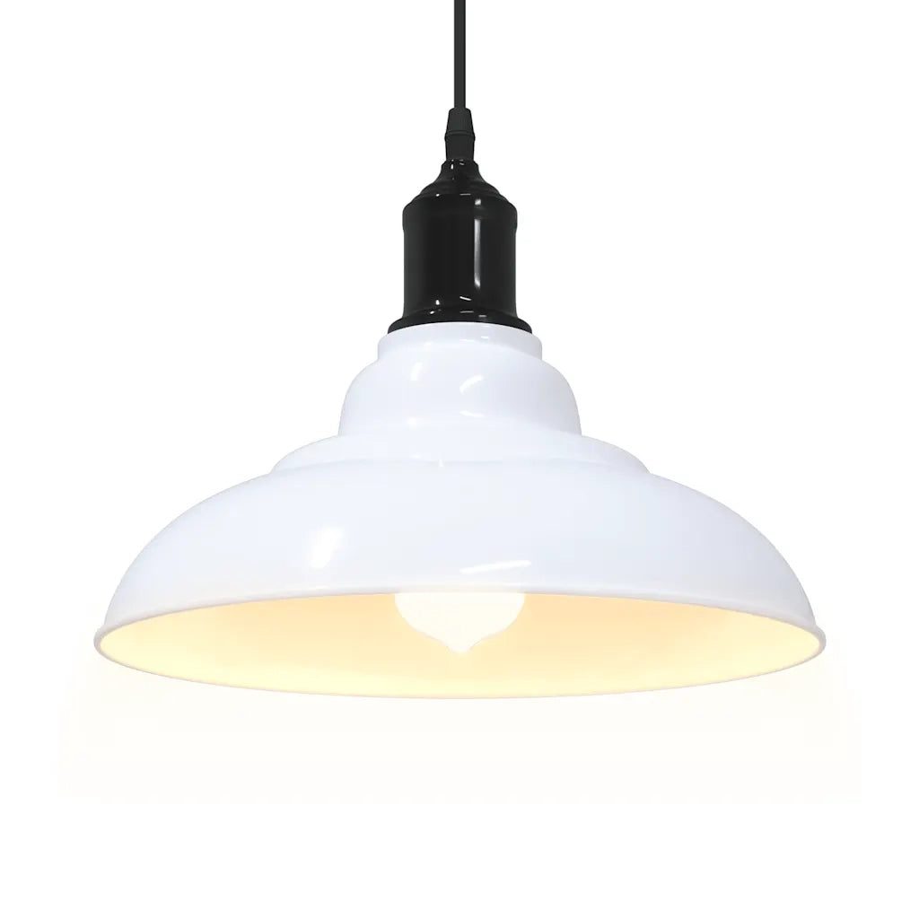 Lampada Sospensione Regolabile E27 Bianco Lucido ?31cm Metallo CFW3209136