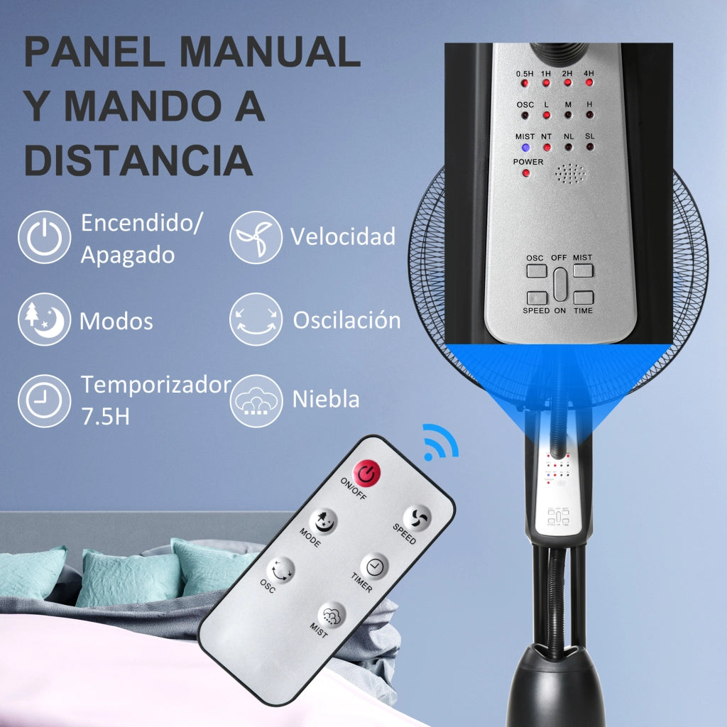Ventilatore Nebulizzatore ¨C Zephmum ¨C Nero ?44,5x120 cm 90W