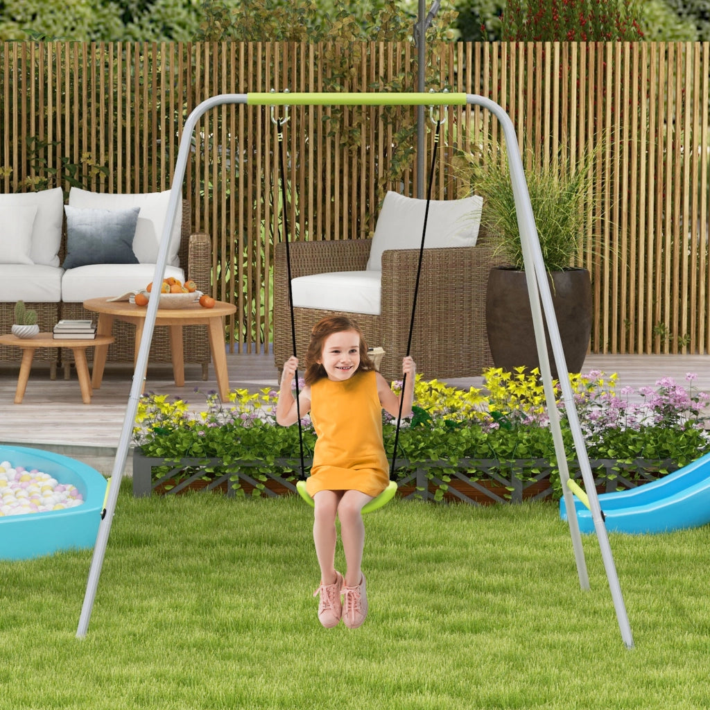 Altalena Portico 2 in 1 per Bambini ¨C Zephmum ¨C Verde con Cintura di Sicurezza a 5 Punti