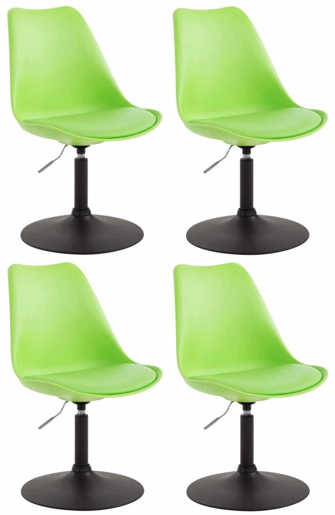 Set di 4 sedie da pranzo Maverick Plastic verde,nero