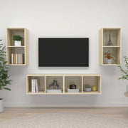 Mobile TV a Parete 4 pz Rovere Sonoma in Truciolato cod mxl 27161